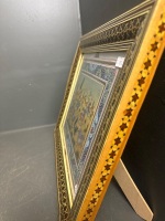 Persian Painting - Mother of Pearl & Wood in Decorative Inlayed Frame - 3