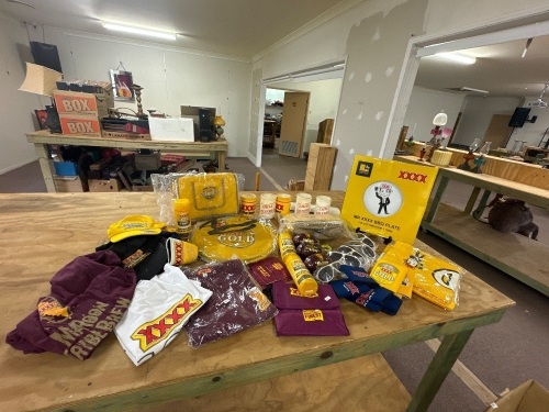 XXXX & Maroons Beer Pack w. Cooler Bags, Beer coolers, BBQ Plate,T-Shirts etc