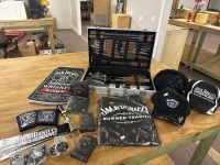 Jack Daniels Pack with Boxed BBQ Set, Caps, Apron, Stickers etc