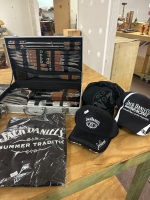 Jack Daniels Pack with Boxed BBQ Set, Caps, Apron, Stickers etc - 3