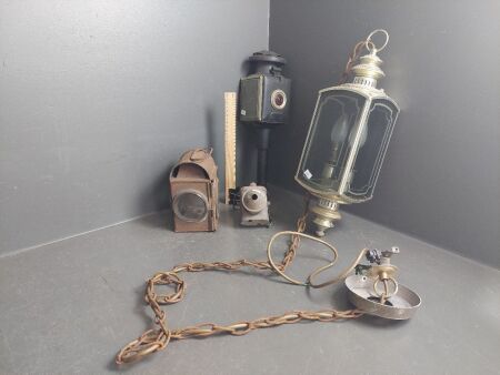 Mixed Collection of Antique Lights and Lanterns