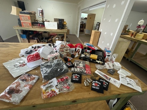 Large Jim Beam Promotional Pack inc. Flag, Rubix Cubes, Batgammon Board, Playing Cards, Caps etc