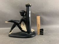 Vintage Barsony Black Lady Lamp Base FL-36 - 4