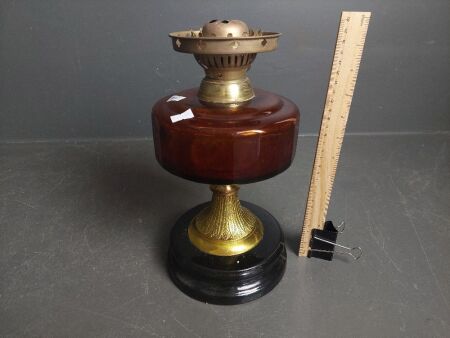 Vintage Brass & Ruby Lamp