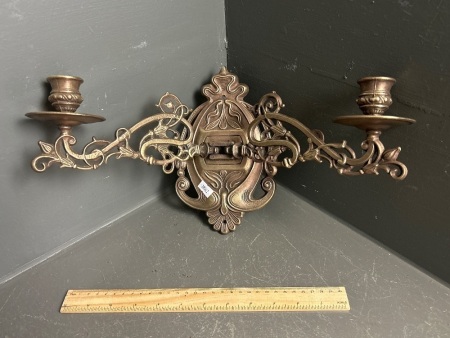 Antique Brass Piano Candle Holder