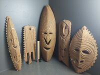 Various Wooden Tribal Masks & Hangings