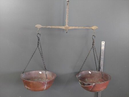 Vintage Copper & Brass Hanging Balance Scales