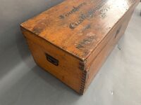 Antique Pine Sea Chest Used to Carry Bank Vouchers bewtween Melbourne & Castlemaine - Dated 1863 - 3