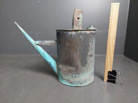 Vintage copper lubricator oil can