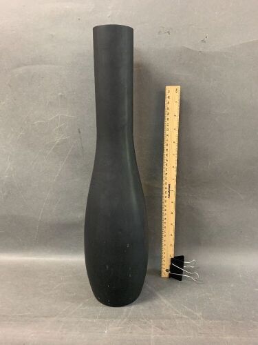 Tall Contemporary Designer Black Glass Vase