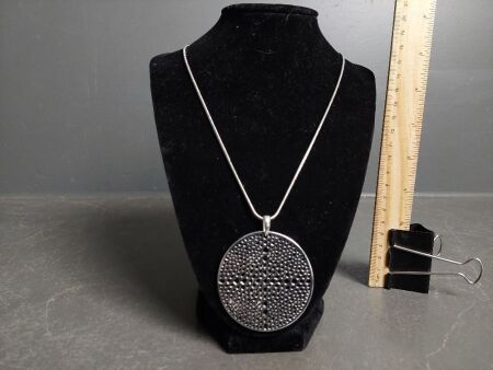 Ornate Round Silver Pendant