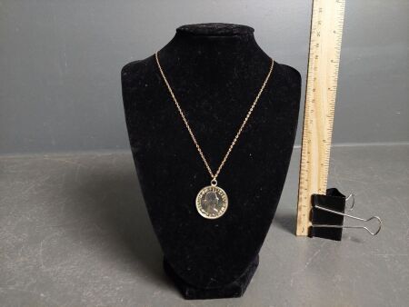 1964 Australian half penny gold plated necklace