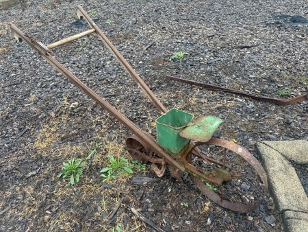 Antique single row hand seeder