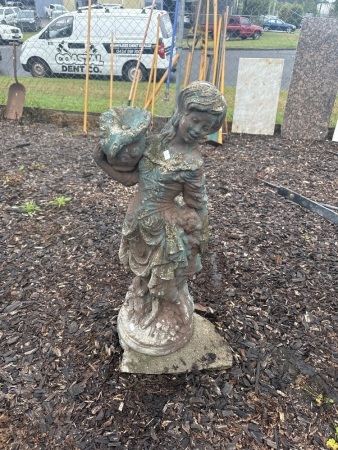 Concrete statue of girl with urn - originally a water feature