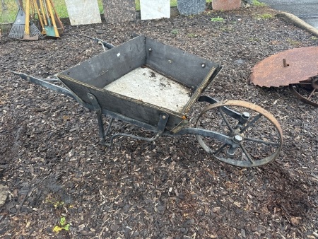 Rustic Garden Art Wheel Barrow