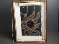 Leadlight glass mounted on wooden Lightbox - 5