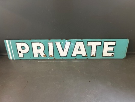 Large enamelled steel Private sign