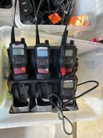 Box Lot of UHF Hand Held Radios, Charging Stations and Hand Sets - 5