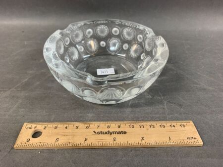 Vintage Lalique Signed Frosted Tokyo Crystal Ashtray