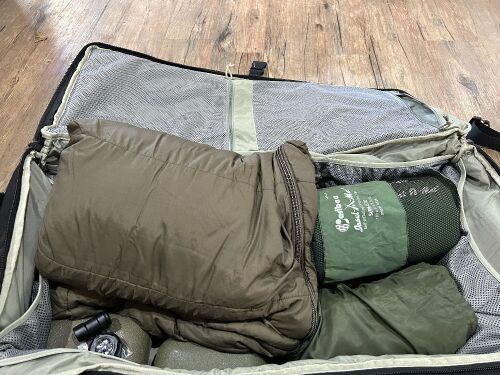 ADA Pack Carry All Bag containing 2 Flexi Canteen Water, 1 Mozzie Net, 1 Head Torch, 1 Smaller Self Inflating Sleeping Mat 183 x 51 x 2.5- (QTY CHOICE 174 - 183)