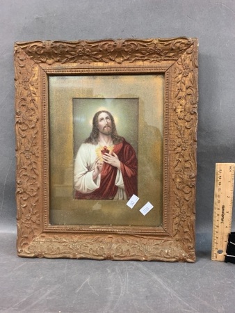 Antique Gilt Framed Jesus Print