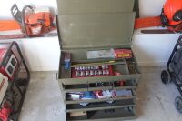 Metal Tool Box with various Tools