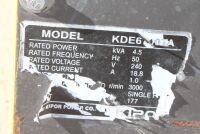 KIPOR Model KDE 670 TA Generator - unsure of working order - 2