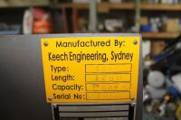 Keech Foot Operated Sheet Metal Guillotine 2500mmL Capacity 1.6mm Serial 1950 - 3