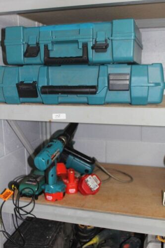 Makita Lot inc Drill & elec. Handsaw - charge & spare batteries