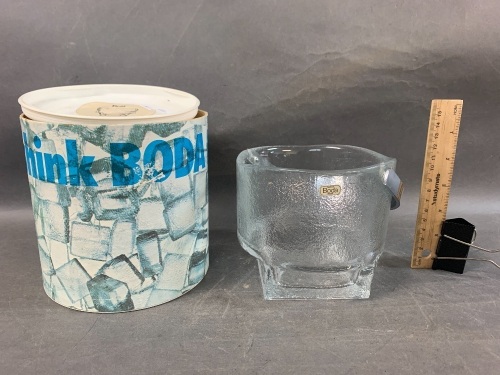 Mid Century Kosta Boda Rolf Ice Bucket in Original Box