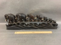 Large Antique Ebony Elephant Bridge - 2