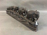 Large Antique Ebony Elephant Bridge - 3