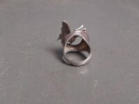 Silver MMother of Pearl Butterfly Ring - 925 - 4