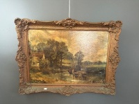 Framed print by John Constable The Haywain in ornate frame