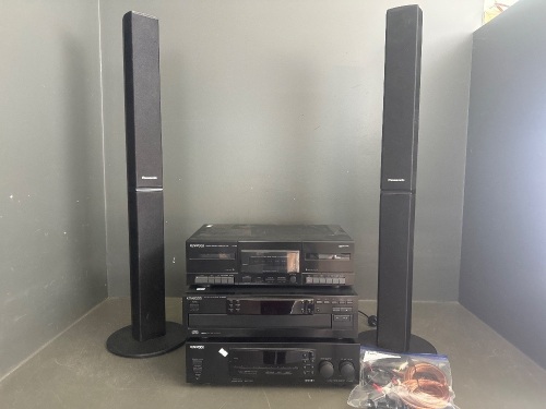 Kenwood Sound System Amplifier, CD Player & Tape Player & Panasonic