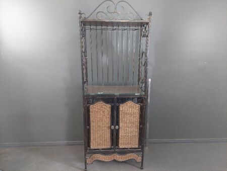 Cast Iron & Rattan Bar