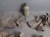 Lot of canvas military leggings and canteen - 3