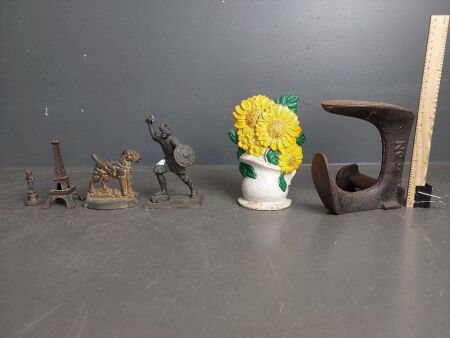 Mix lot of Brass / Metal Lot of Door Stops  & Shoe Last