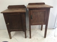 2 x Antique Oak Bedside Cabinets