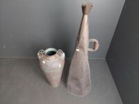 Tall Copper Uranium Urn and 18th Century Shipping Megaphone - 3