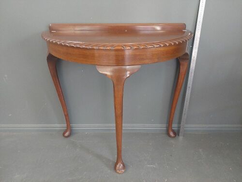 Antique Half Round Timber Console Table