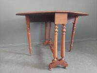 Antique Walnut Drop Leaf Occasional Table - 3