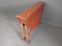 Antique Walnut Drop Leaf Occasional Table - 5