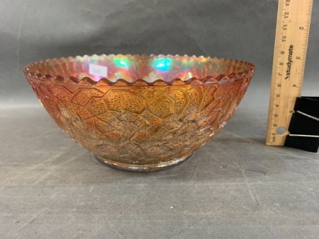Early Marigold Carnival Glass Bowl