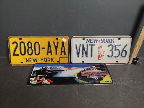 2 x New York Number Plates - 1 x Easternats Blank Number Plate