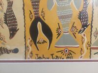 Signed John Joby Aboriginal Original Art Work - Acrylic on Linen 1999 - App H 620 x L 720 - 2