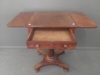 Antique Drop Leaf Wood Table - 2