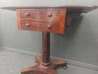 Antique Drop Leaf Wood Table - 4