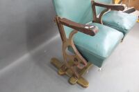 Pair of Vintage Cast Iron Framed Folding Cinema Seats - 3