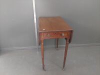 Antique Drop Leaf Lamp Table on Castors